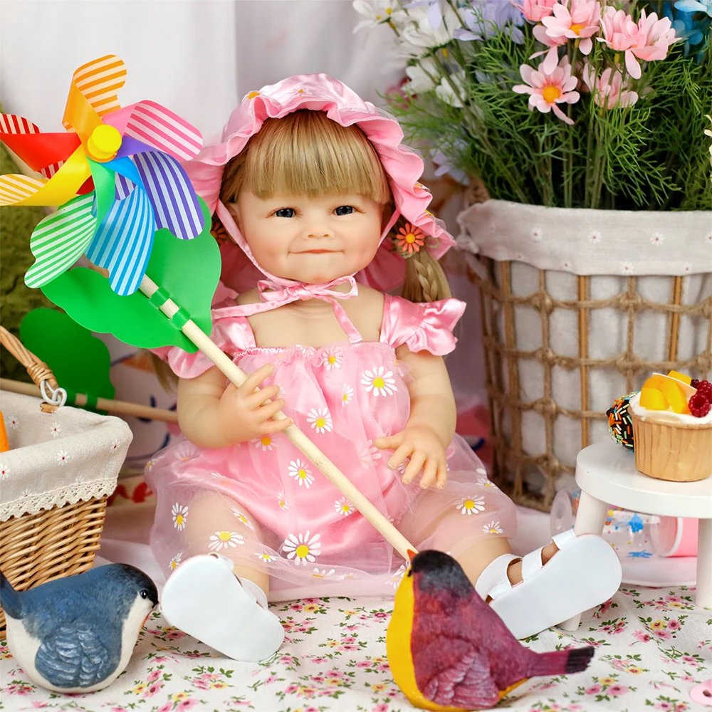 ตุ๊กตาเด็กผู้หญิงรีบอร์นขนาด 55 ซม. ทำจากไวนิลทั้งตัว กันน้ำ เหมือนจริง ผิวทาสีด้วยมือ งานศิลปะสะสมคุณภาพสูง ของขวัญคริสต์มาส