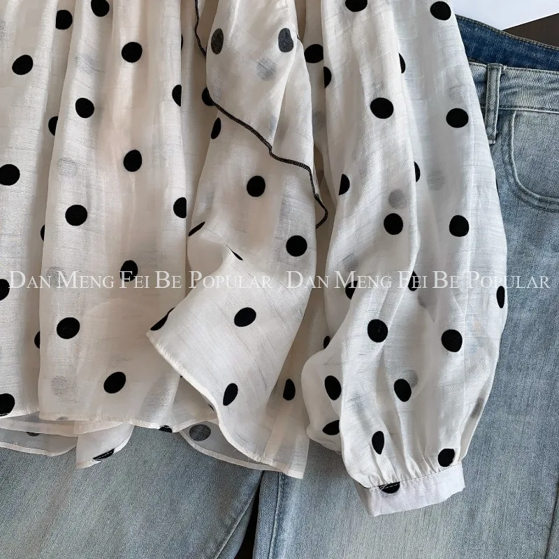 Female Spring Summer Korean Fashion Office Lady All-match Ruffles Women Shirts Appear Thin Loose Pullover Long Sleeve Top Tee
