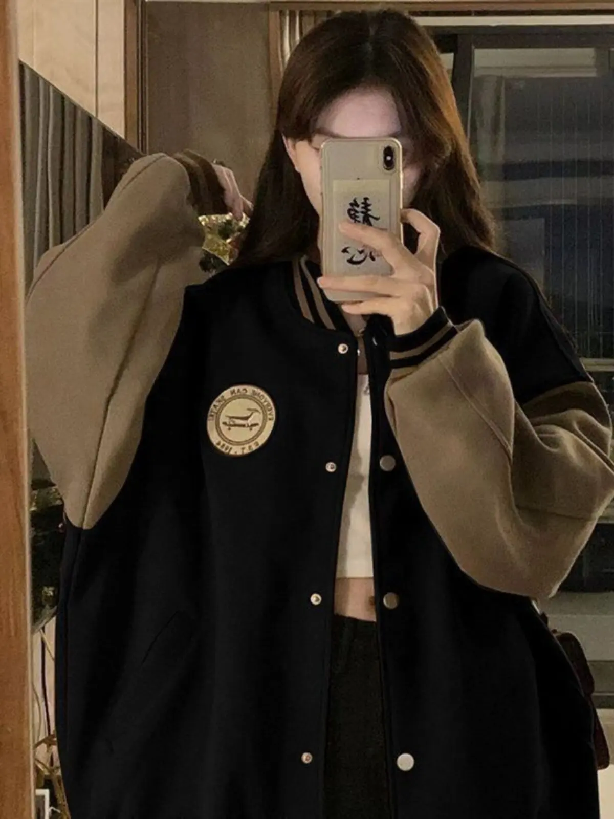 

Женский утепленный флисовый повседневный свободный кардиган на весну 2026 года с длинным рукавом, круглым вырезом и застежкой на одну пуговицу, в корейском стиле