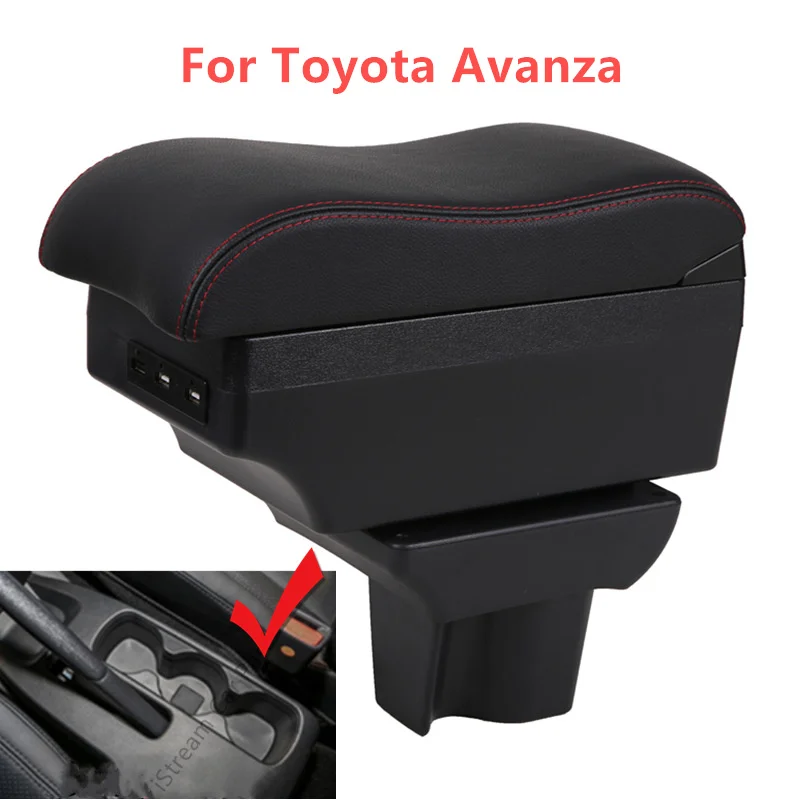 

Armrest Box for Toyota Rush Car Central Armrest Storage Box Modification USB LED Retrofit Parts Interior Details Accessories