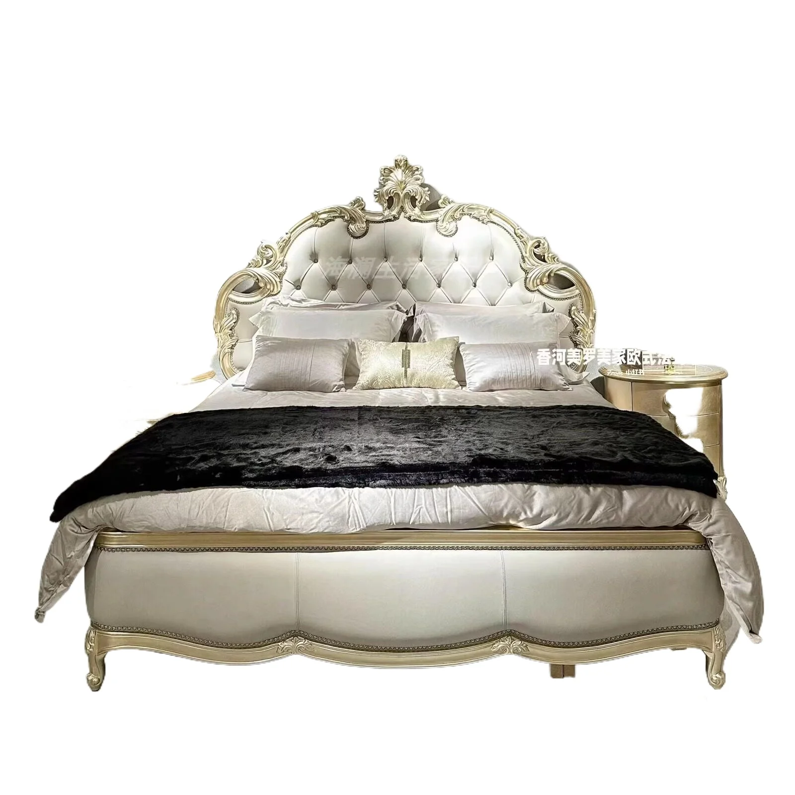 European Style All Solid Wood Double Bed Princess Bed 1.8 Meters Modern Simple Light Luxury Wedding Bed Spot