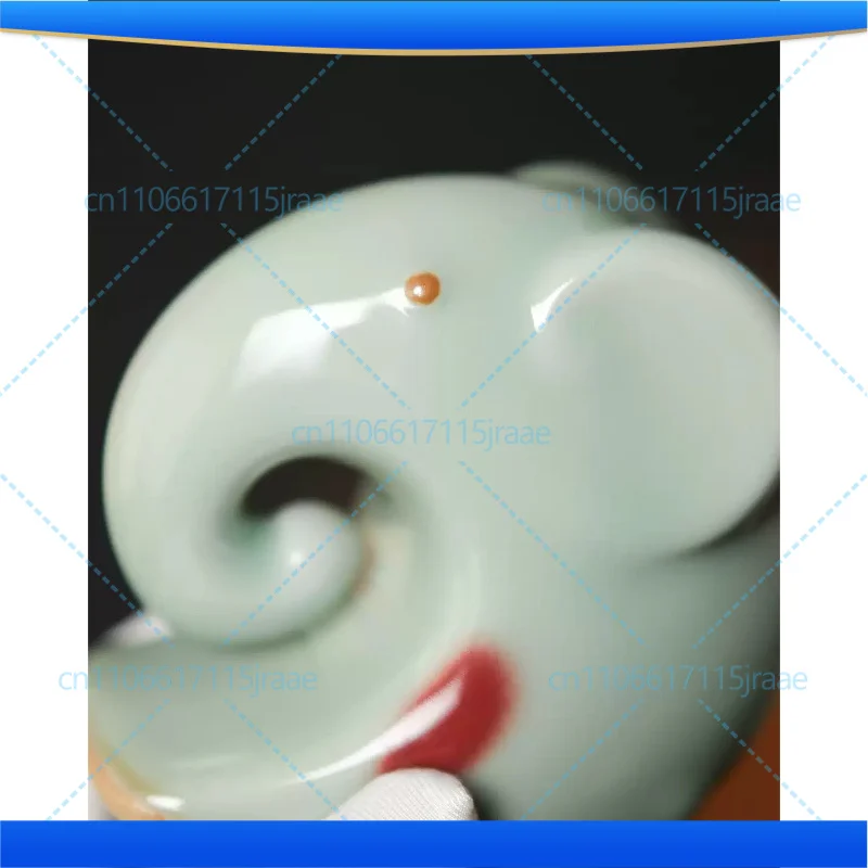 Intangible Cultural Heritage Jun Porcelain Fortune Elephant Ornament Azure Kiln Change Creative Home Art Decor Figurine