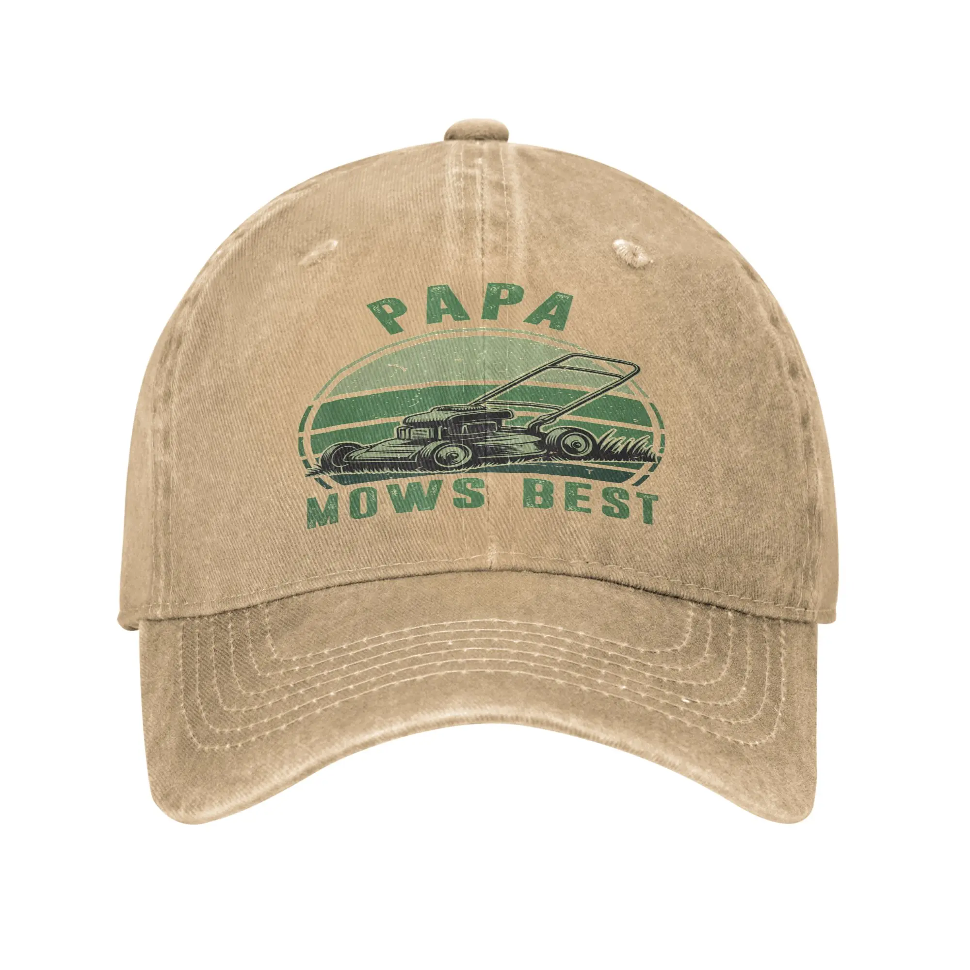 Papa Mows Best Push Mowing Mower Funny Dad Gift Cap  Creative Baseball Cap Hats Visor Protection Snapback Cotton tops gorras