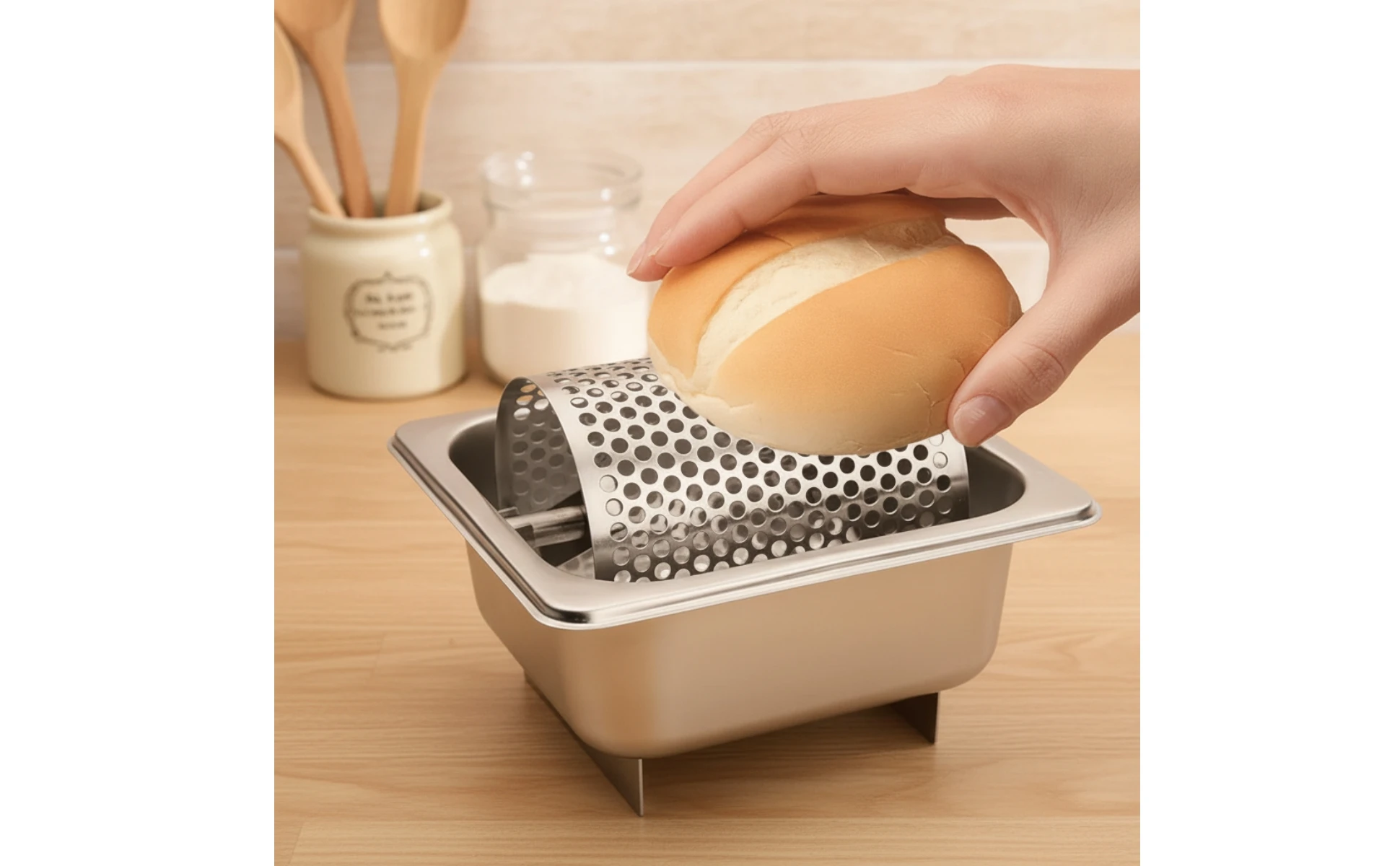 Butter Roller with Tray Stainless Steel Butter Roller Kitchenware Perforated Utensil Countertop for Home Cooks, Kitchen, Brunch Butter Roller with Tray Stainless Steel Butter Roller Kitchenware Perforated Utensil Countertop for Home Cooks, Kitchen, Brunch