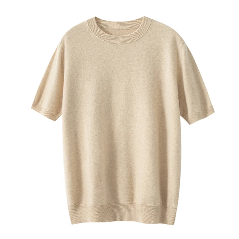 

2024 New Style (100% Cashmere) Men's Casual Classic Versatile Fashion Short Sleeve T-shirt for Men