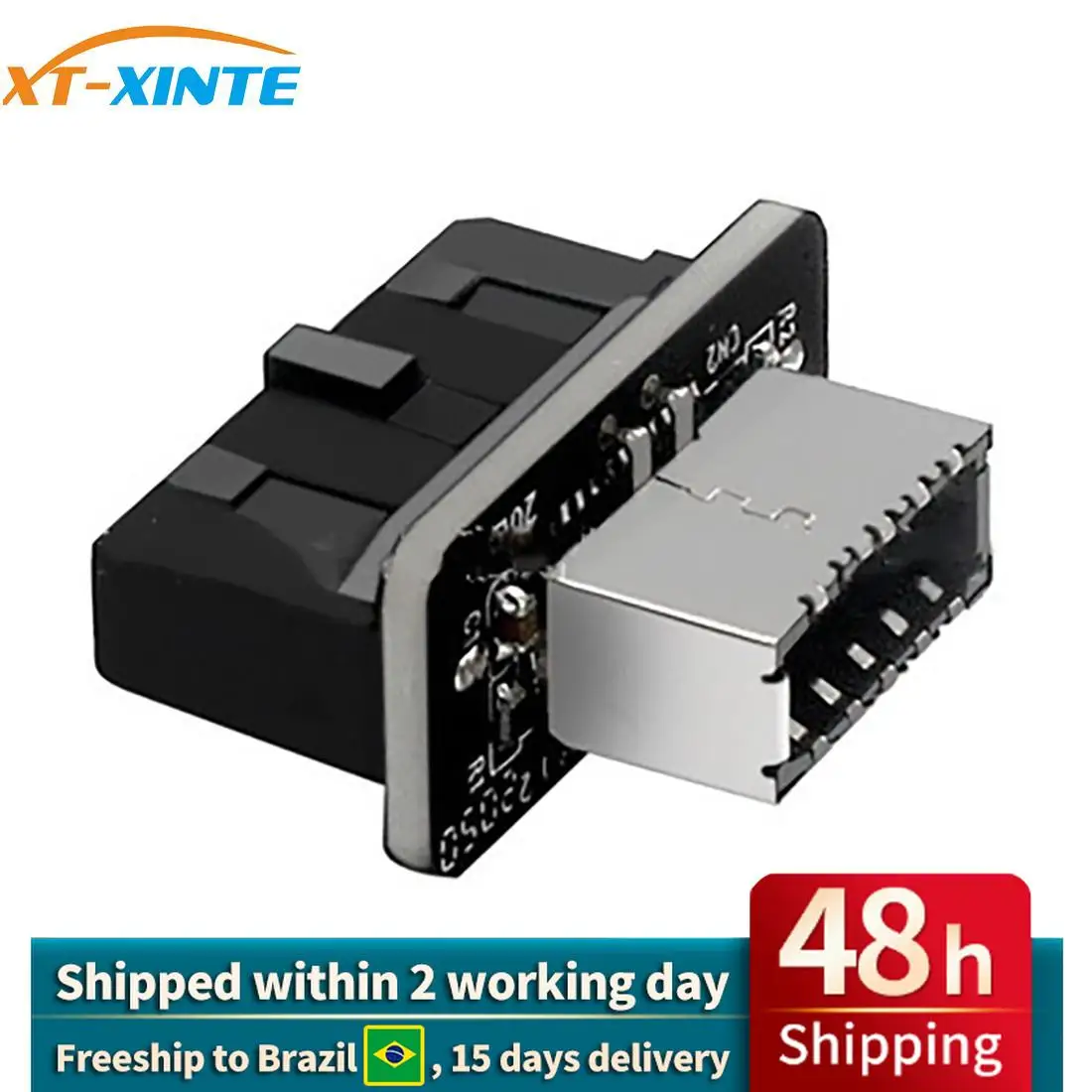 20pin to 19pin Converter USB 3.0 Internal Header to USB 3.1/3.2 Type C Front Type E Adapter for PC Motherboard Connector Riser