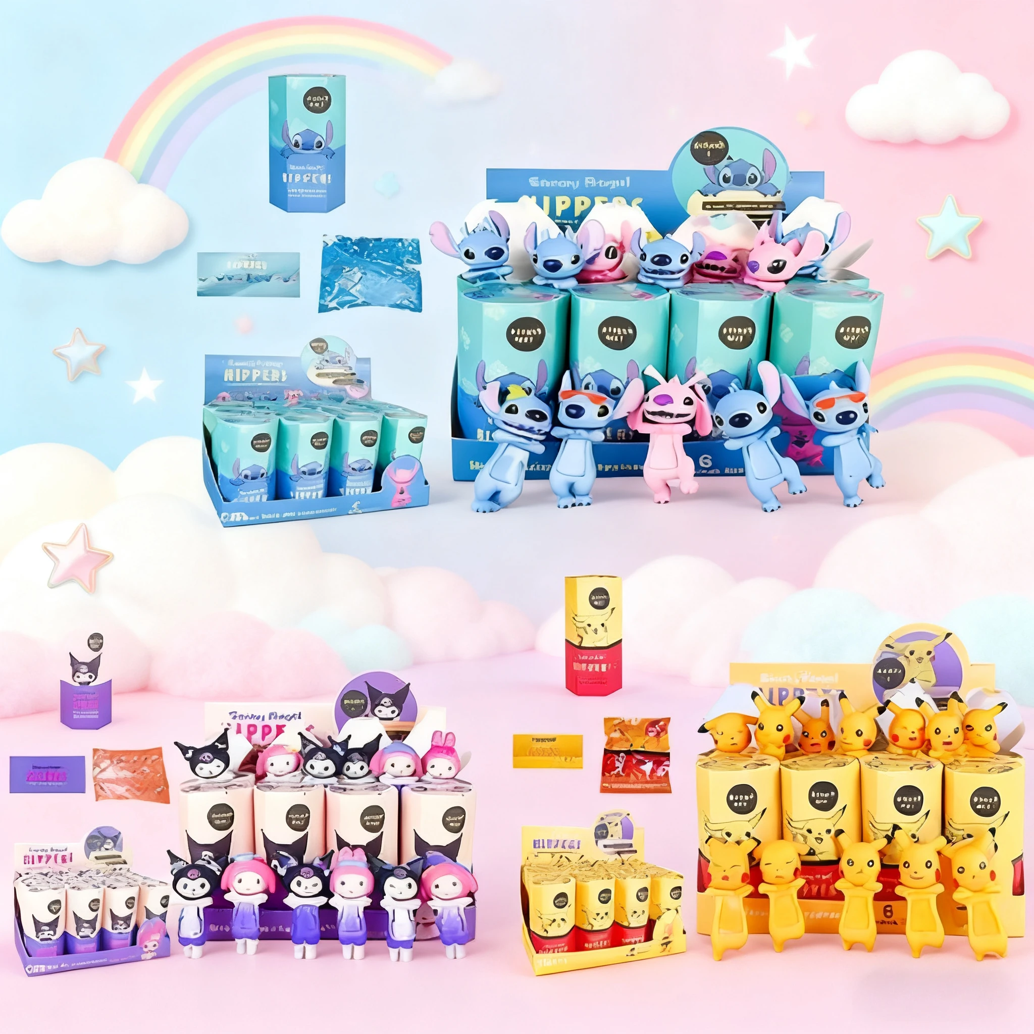 Scatola cieca misteriosa 2026 Pikachu Stitch Kuromi Garfield Anime Figure Pokemon Regali di Natale Modelli d'azione