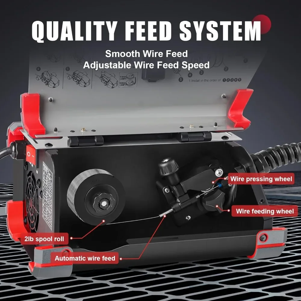 시너지 IGBT 인버터 용접기, 140Amp MIG 용접기, 플럭스 코어 MIG 용접기, 스틱 리프트 TIG, 3 인 1 용접기, 110V