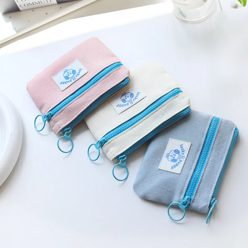 Double Layer Coin Purse Card Holder Earphone Key Lipsti Miscellaneous Items Bank Card Wallet Square ape Canvas Material