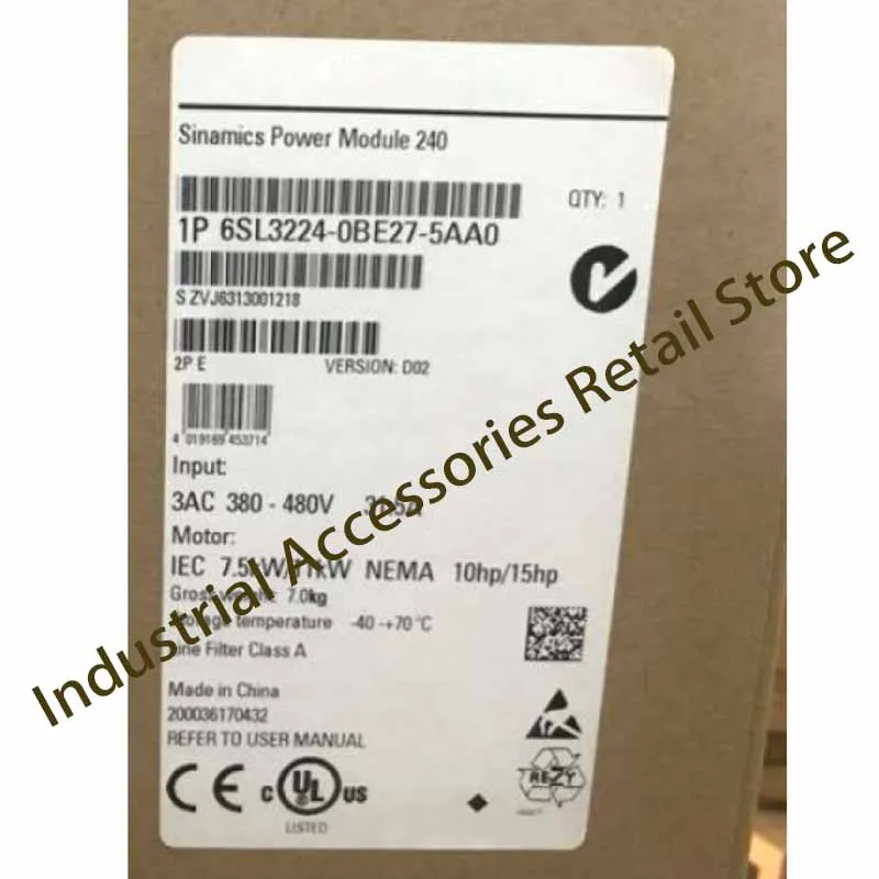 New Original  6SL3224-0BE27-5AA0 6SL3 224-0BE27-5AA0 6SL3224 0BE27 5AA0  One Year Warranty Warehouse Spot Fast Delivery