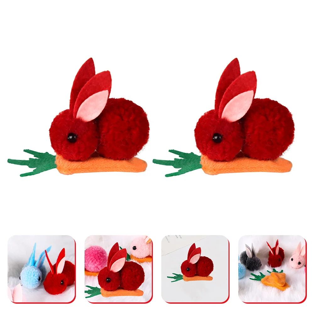 2 Pcs Guinea Pig Toys Bunny Hairpin Toddler Clip Ear Flannel Kids Headdress Baby