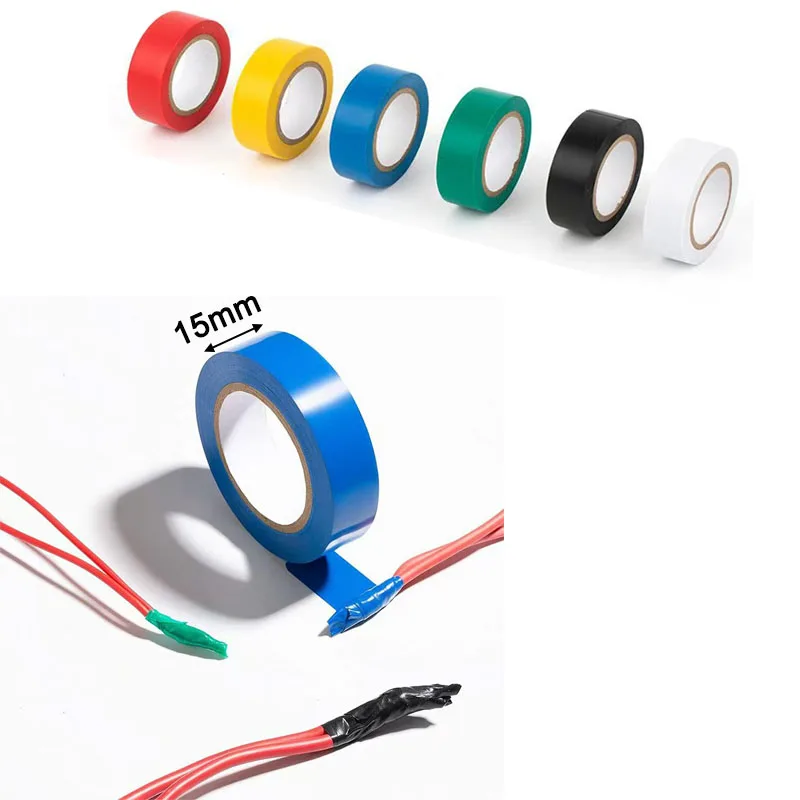 

Colorful Electrical Insulating Tape Heat Resistant 9M 15mm Car Cable Harness Wiring Loom Protection Waterproof Tape 1-40pcs