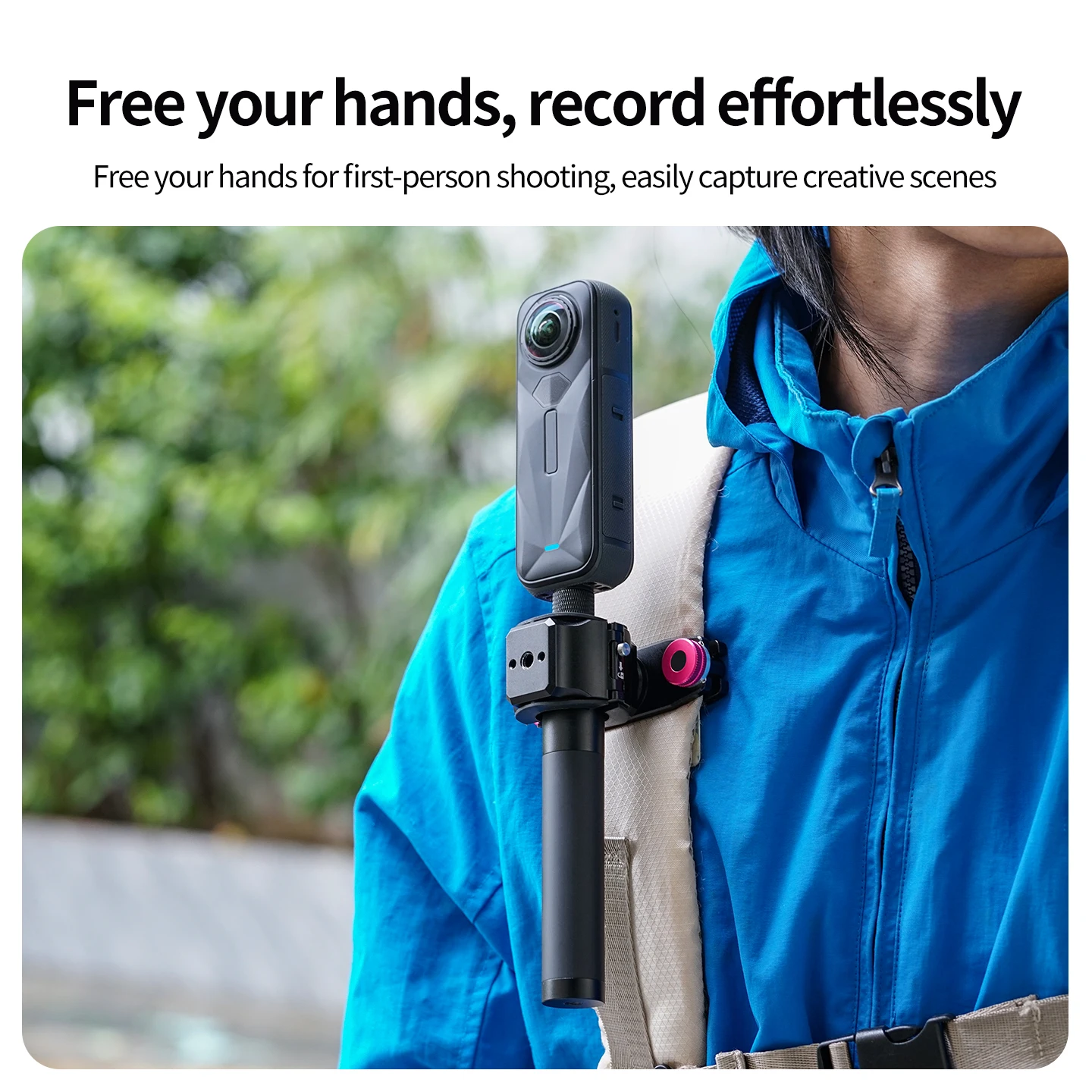 Kamera-Selfie-Stick-Clip für Rucksack-Schultergurt – Schnellverschluss-Halterung für Insta360 GoPro DJI Action – Freihändige Fotografie – Detail 3
