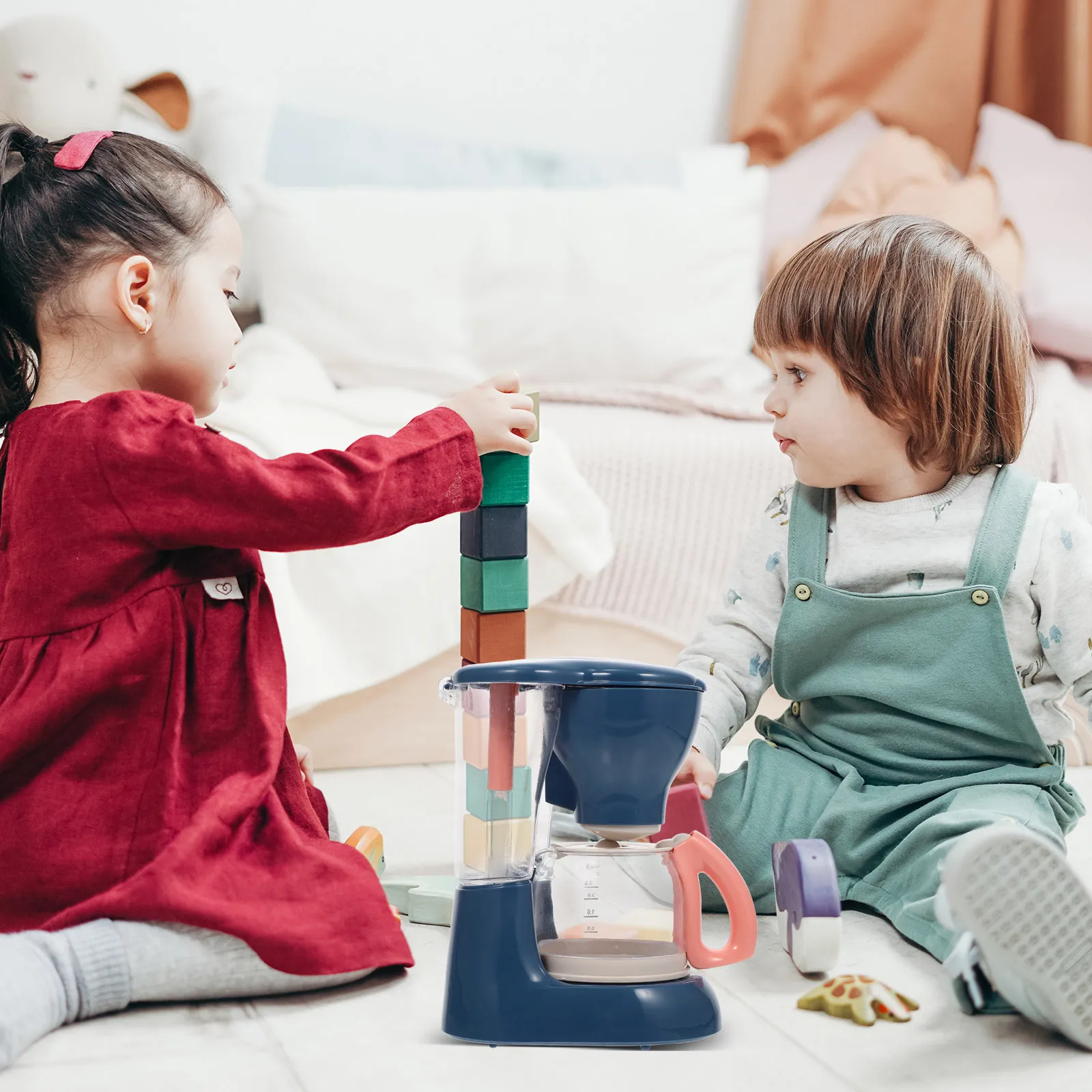 1Pcs Electric Coffee Machine Creative Kids Play House Educational Simulation Miniature Kitchen Appliance Home Decor