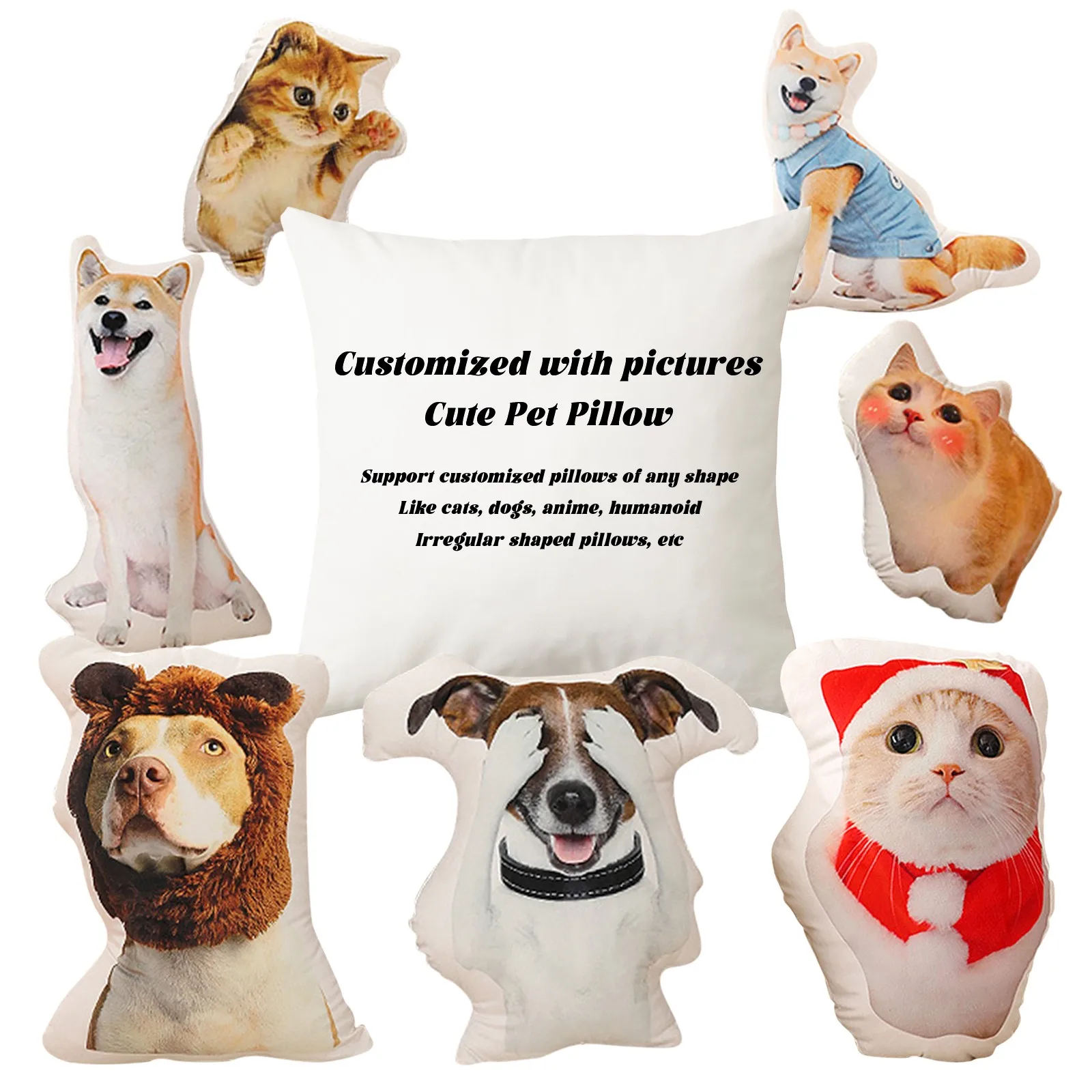 Custom Personalized Shaped Pillow With Pet/Picture/People And Others For Distinct Gift, Christmas, Valentine'S Day, Halloween