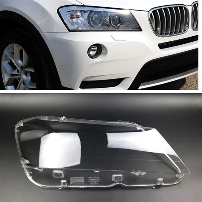 Left Headlight Lampshade Mask Clear Cover Headlight Supplies for BMW X3 F25 2011 2012 2013