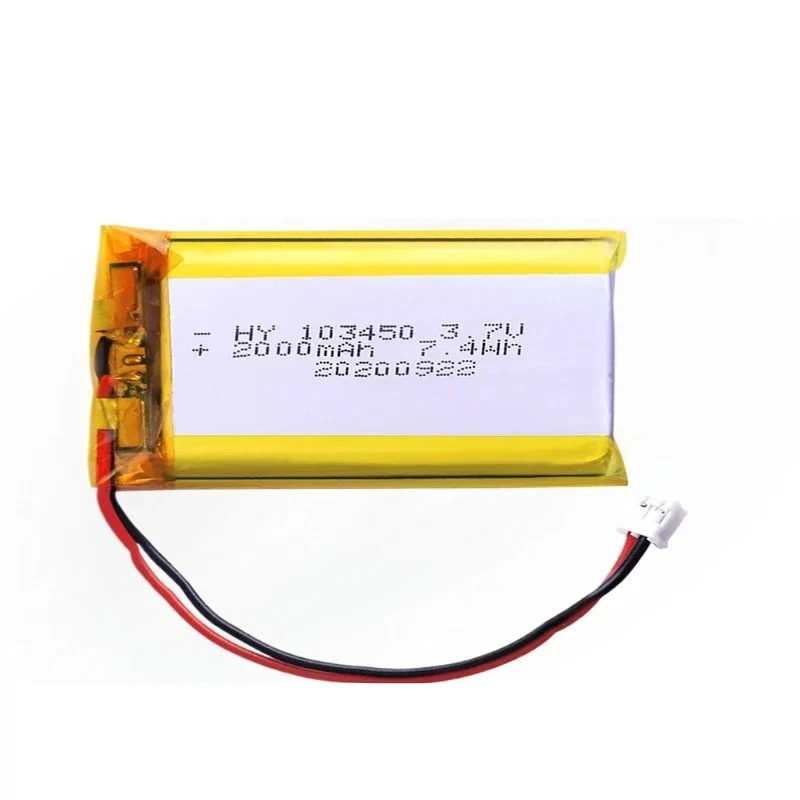 10PCS 3.7V 2000mAh For Camera GPS Navigator MP5 PS4 103450 Polymer Lithium Rechargeable Battery PH 2.0mm 2pin Plug