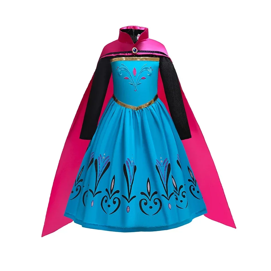 Königin Kleid Für Mädchen Langarm Kleid Elsa Cosplay Kostüm Prinzessin Halloween Kleid Kinder Party Vestido Fantasia Kinder – Detail 2