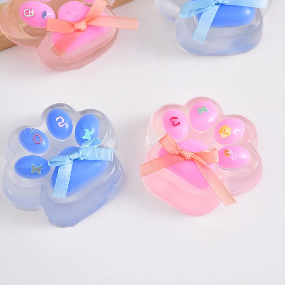 Cartoon Cat Claw Squeeze Pinching Transparent Toy Cute Cat Paw Slow Rebound Decompression Toy Kids Stress Release Vent Toy