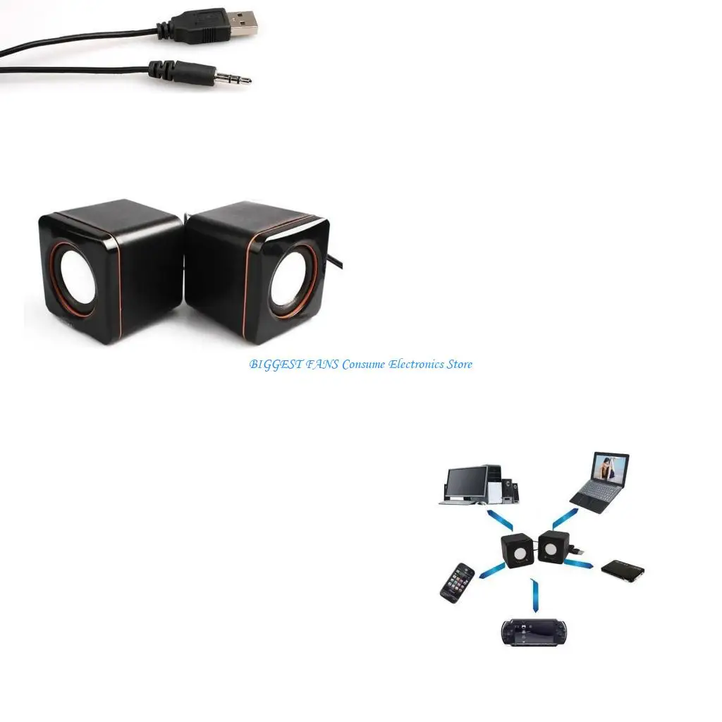 

101Z USB Powered Computer Speaker with Bass Insert & Use Corded Game Speaker
