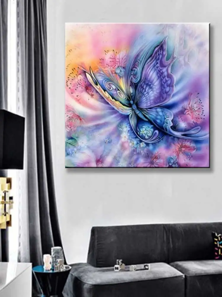 Ever Moment diamant broderie bleu papillon diamant mosaïque plein carré forets décoration de la maison œuvre diamant peinture ASF1106