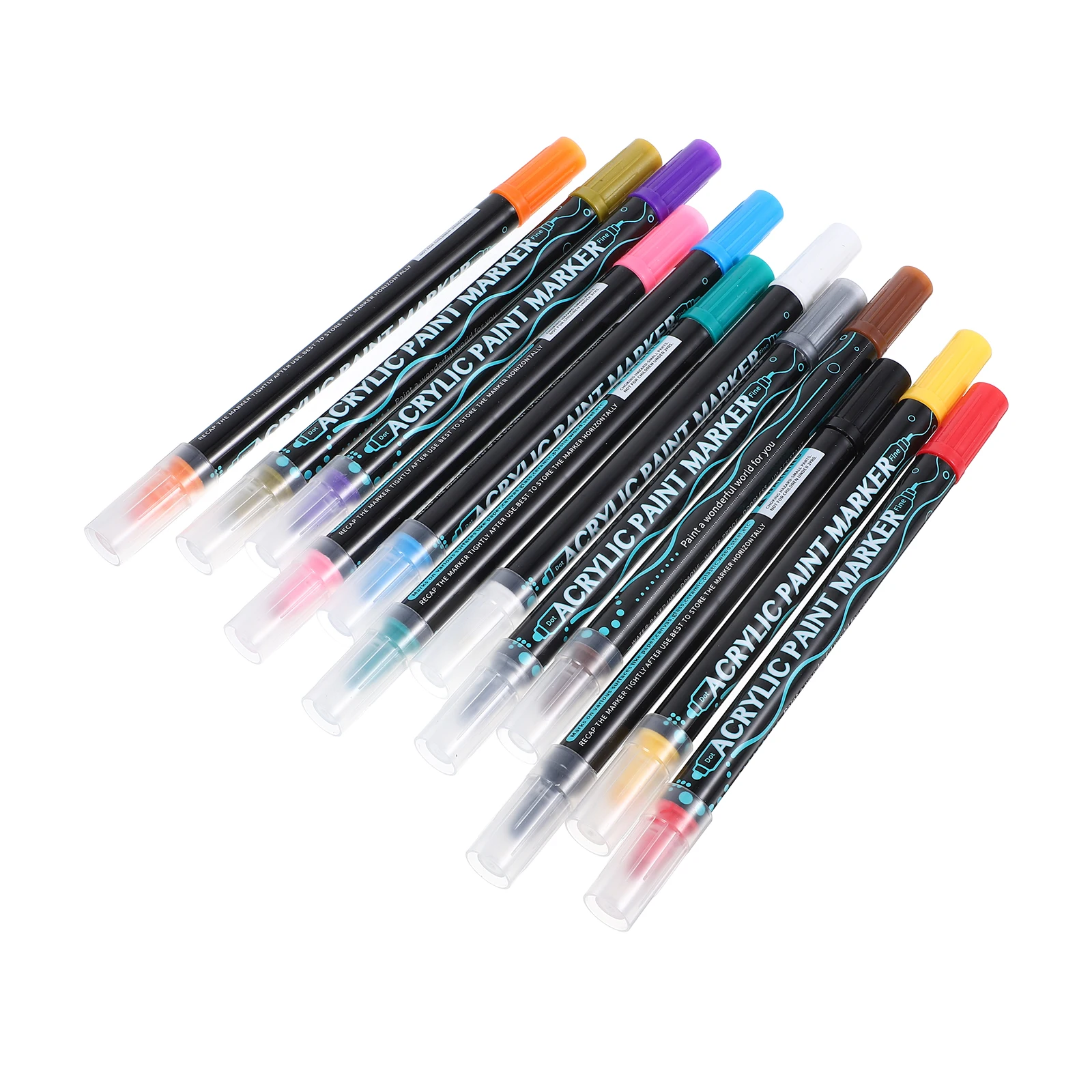 

12Pcs Dual Tip Acrylic Paint Pens Set Fine Point Markers for Art Crafts Scrapbooking Drawing on Plastic Leather Paper Glass