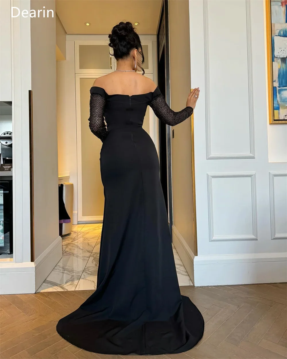 Customized Women Prom Gown Formal Dearin Off-the-shoulder Mermaid Floor Length Draped Tulle Bespoke Occasion Dresses Evening Dre