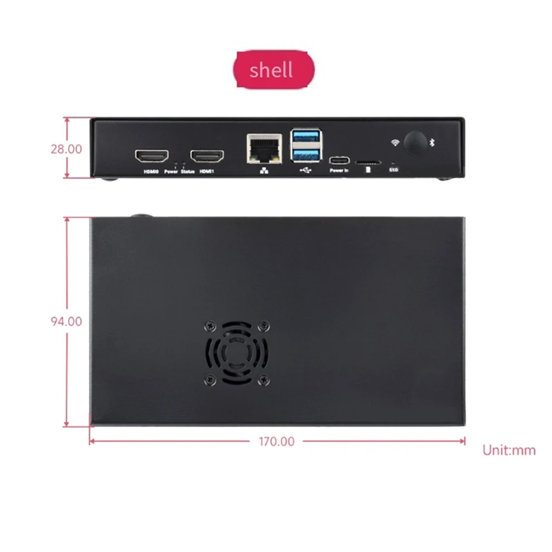 A53M nuevo para módulo de cómputo Raspberry PI 5 IO Board CM5IO M.2 M Key Pcie Socket con interfaces ricas para placa central CM5