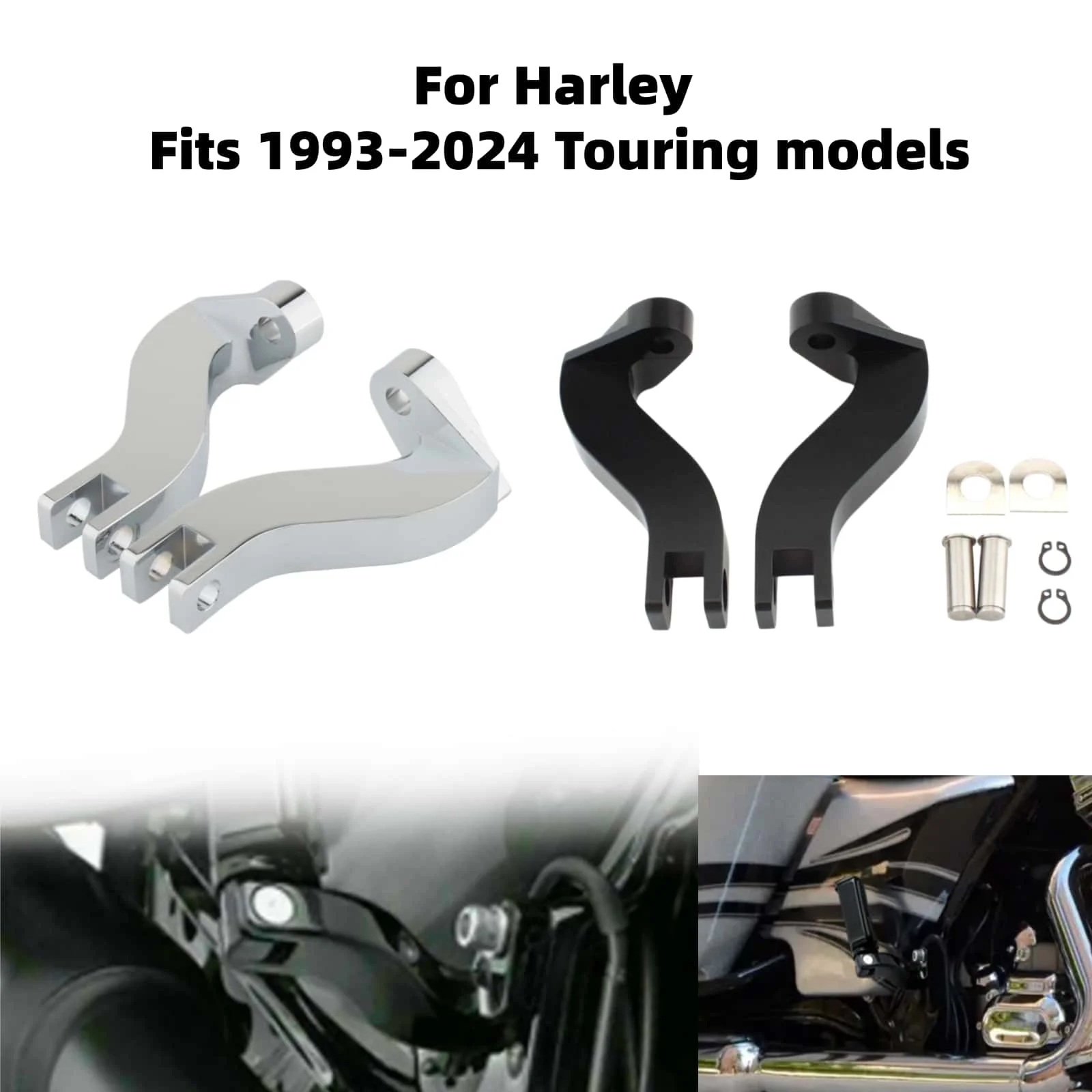 

Motorcycle Passenger Rear Foot Peg Mount Bracket Support For Harley Touring Road King Electra Road Street Tour Glide FLHX 93-up