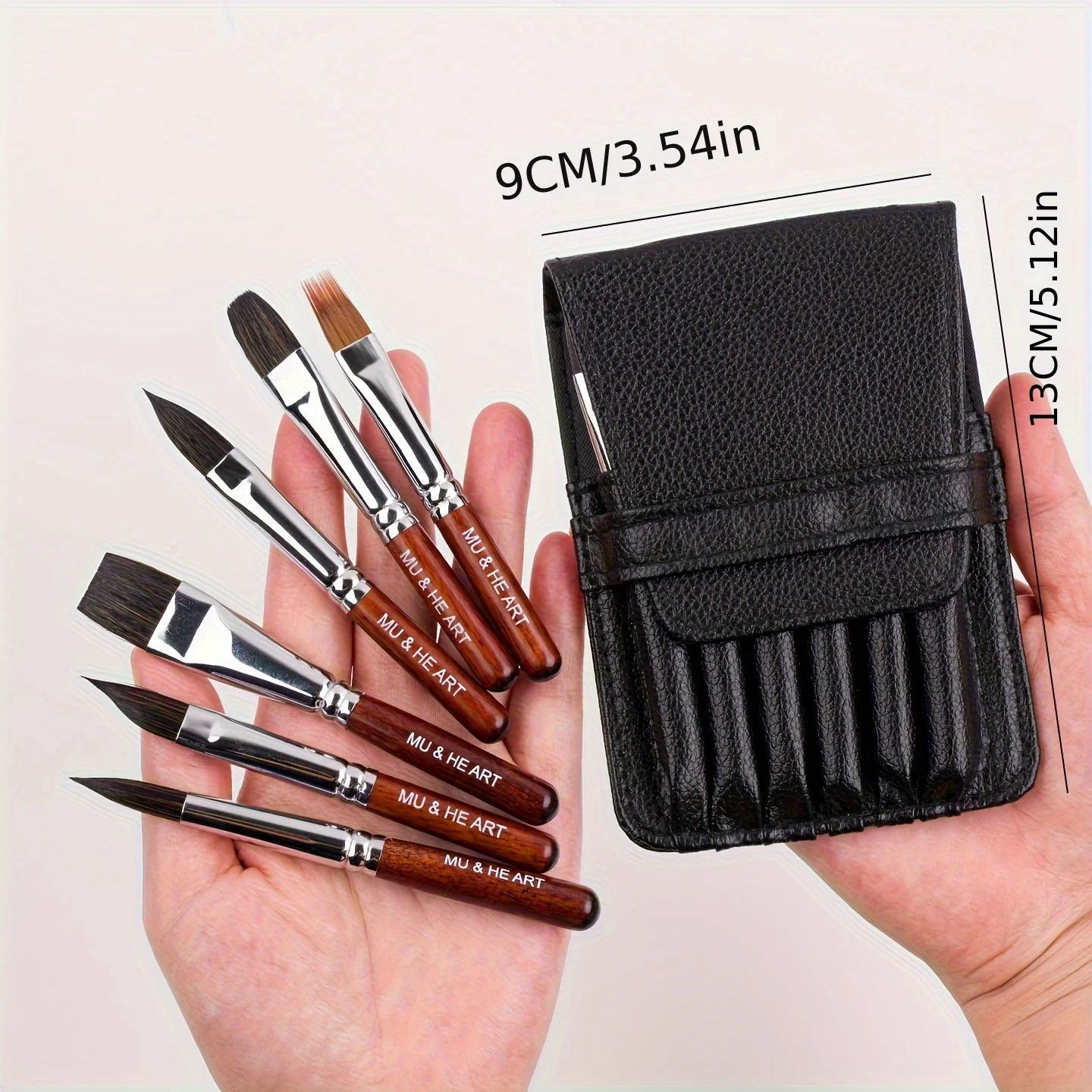 Professional Artist 6pcs Paint Brush Set Polyester Paint Brushes Storage Bag for Acrylic Oil Watercolor Gouache Painting