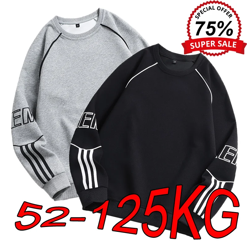 M-8XL sudaderas para hombre, camiseta japonesa de manga larga con cuello redondo de otoño, jersey sencillo de Color sólido estilo Harajuku de gran tamaño