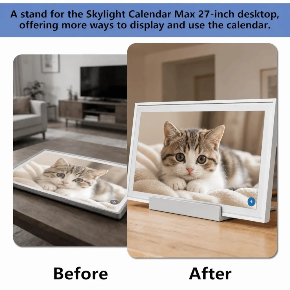 Non-Slip Base Desktop Stand Widened Base Sturdy Display Stand Bracket Tool-Free Setup Space-Saving Stable Base Stand Home Office