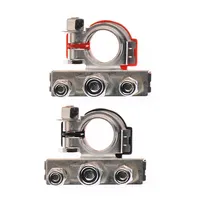 2Pcs Car 12V 3-way Battery Terminals Connector Negative & Positive Cable Clamps Efficient Line Fasteners Hand Wire Clamps