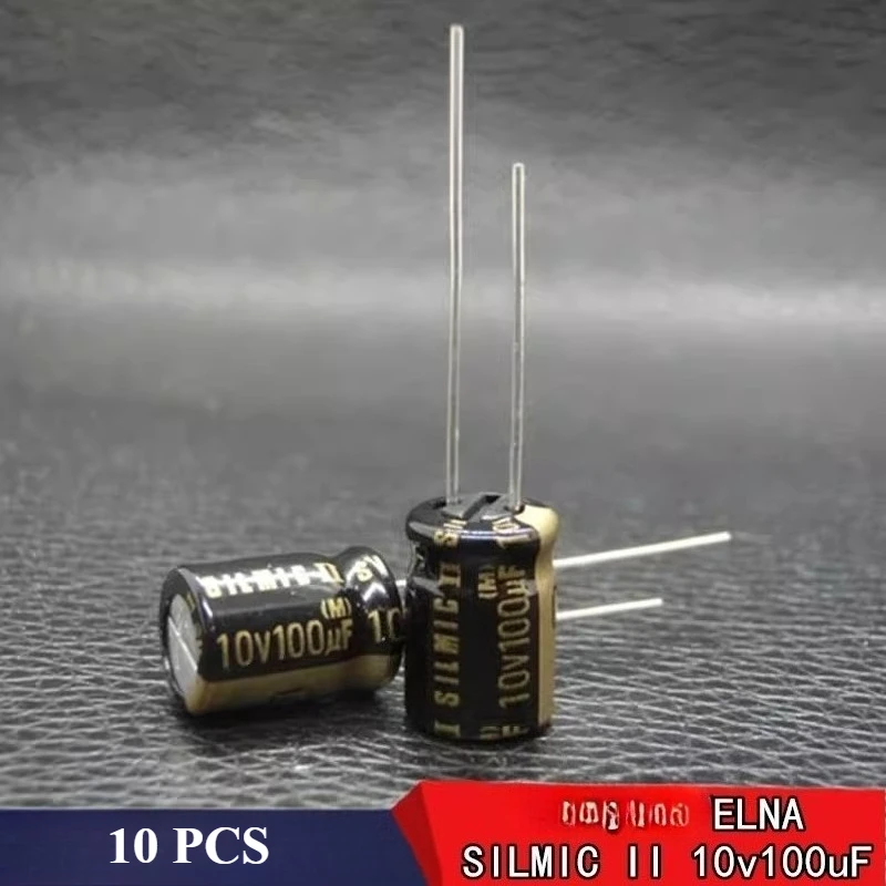 10PCS 100uf10V ELNA SILMIC II RFS 10v100uF  Aluminum Electrolytic Capacitor Through Hole  8X11.5 mmv Fixed Capacitor