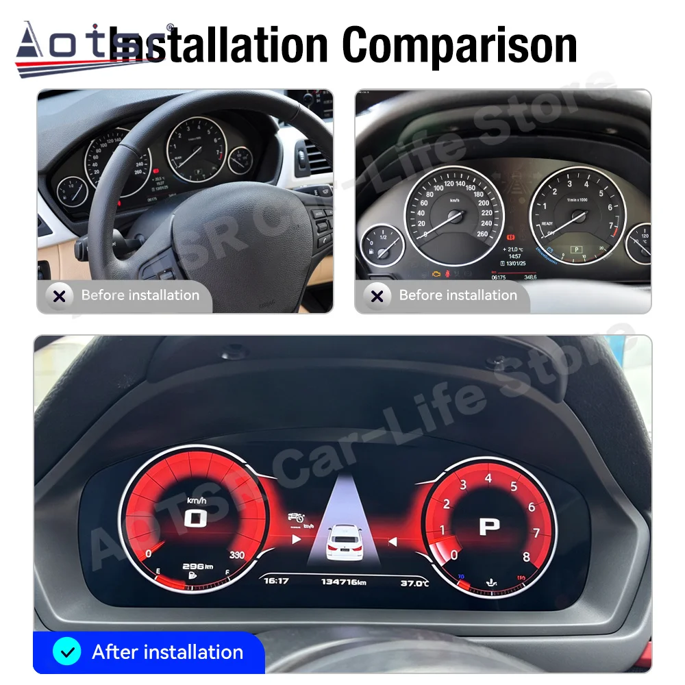 For BMW 3 Series F30 F31 F34 F35 F32 F33 F36 F80 2013~2017 HUD LCD Dashboard Panel Car Instrument Cluster Modification Display