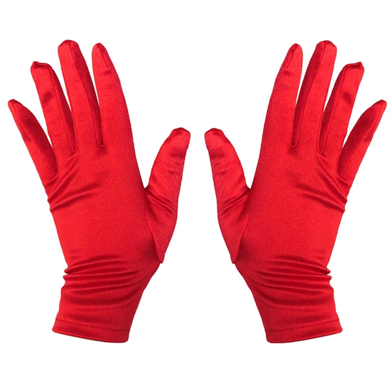 

Ladies Short Sunscreen Satin Satin Glove Surface Dance Performance Gloves Spandex Etiquette Gloves