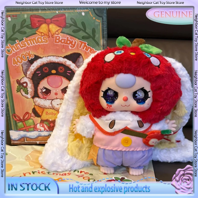 

Аутентичные детские три 400% рождественские плюшевые слепые коробки ручной работы, модная игра, милая кукла, украшение для рабочего стола, подарок на день рождения, Рождество