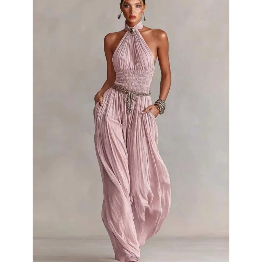 tuta-estiva-da-donna-con-scollo-all'americana-arricciature-gamba-larga-pantaloni-lunghi-a-vita-alta-elegante-e-snellente-perfetta-per-le-vacanze