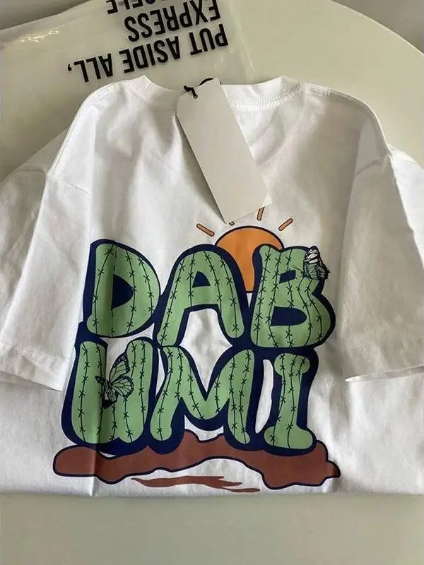 

Свободная хлопковая футболка для лета, модная, брендовая, мужская и женская, дышащая, комфортная, с защитой от солнца...