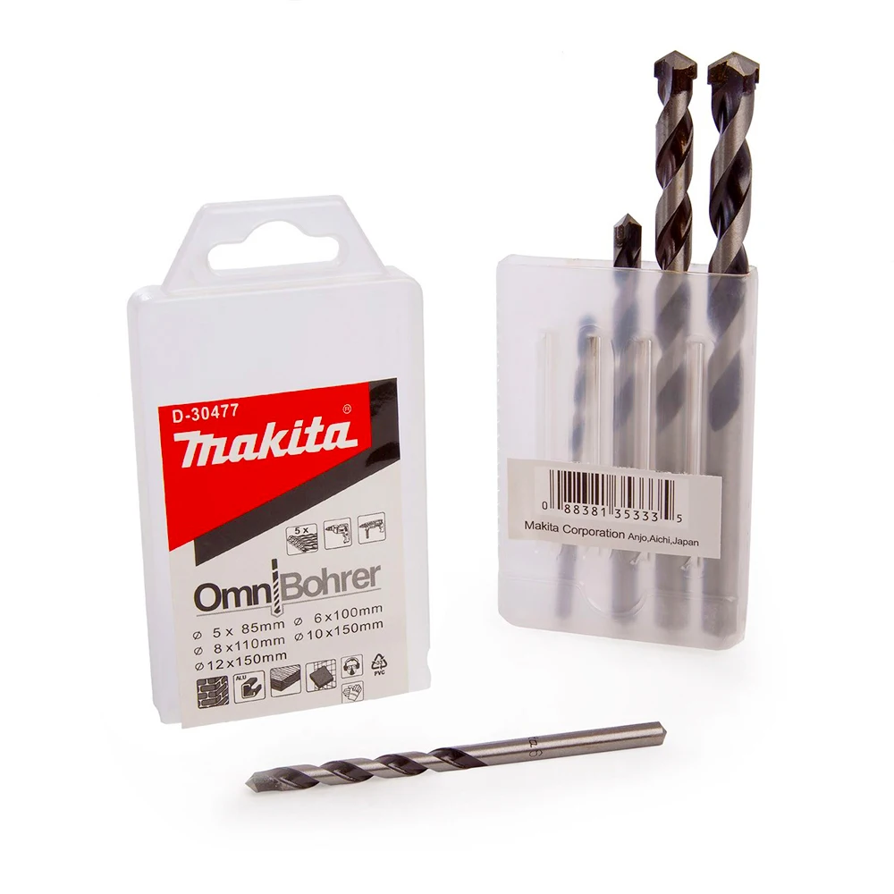 Japan Makita Multifunction Drill Bits 5PCS Set Suitable for Concrete Ceramic Tile Brick Wall Slate Limestone Drill Holes Drills