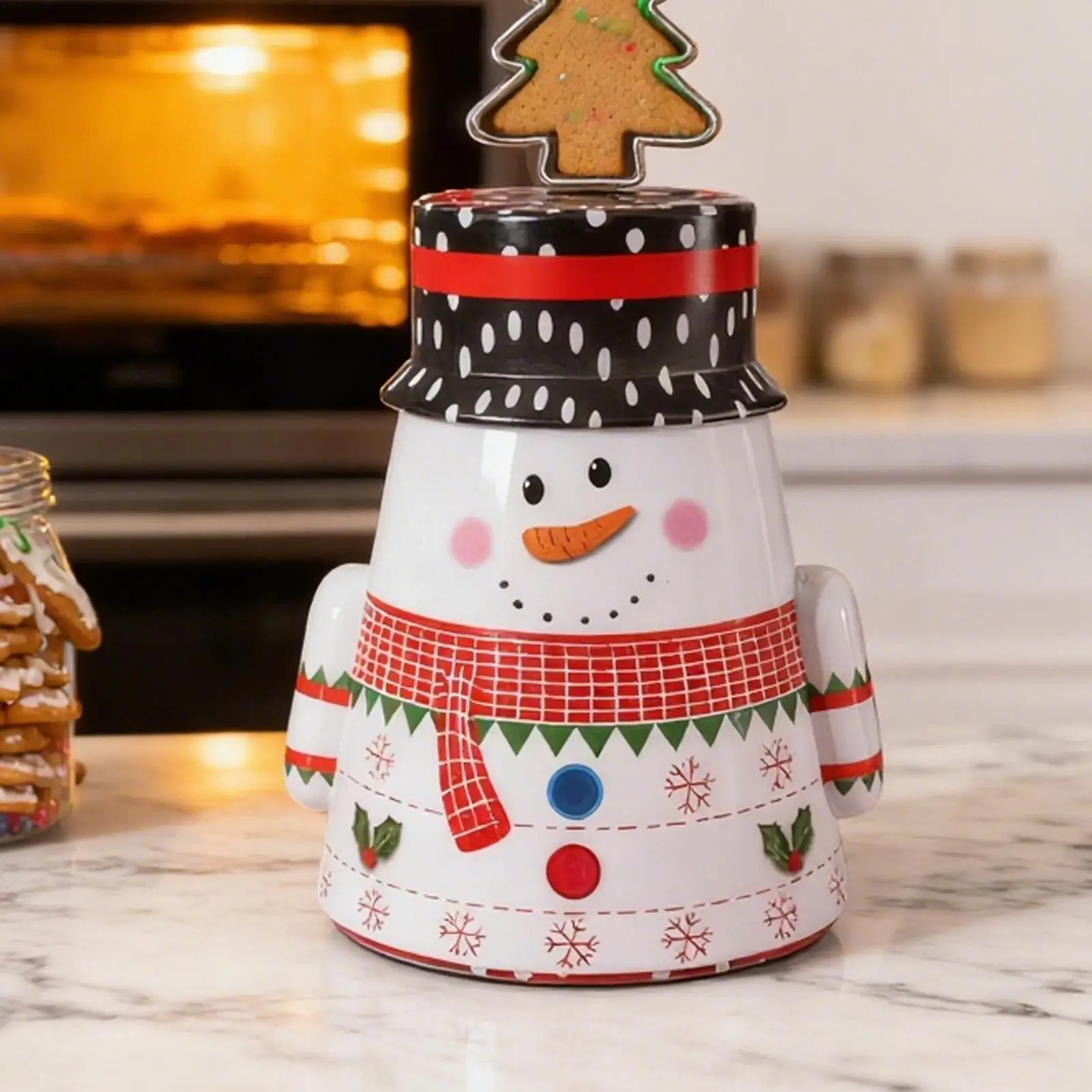 Christmas Jars With Lids Food Storage Decorative With Lid Christmas Decorations Snack Candy Jars For Stocking Stuffers Party