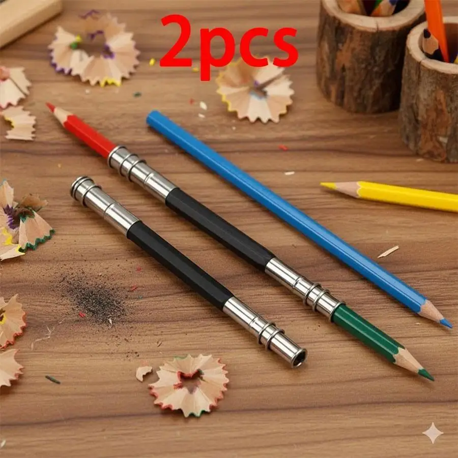2pcs Dual Head Extendable Pencil Holder,Portable Adjustable Sketch Drawing Tool.Compatible with Multiple Pencils,Outdoor Drawing
