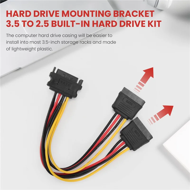 AEE7-Dual SSD HDD تصاعد قوس 3.5 إلى 2.5 مجموعة محرك القرص الصلب الداخلي كابلات 2.5 القرص الصلب إلى 3.5 علبة خليج العلبة #3