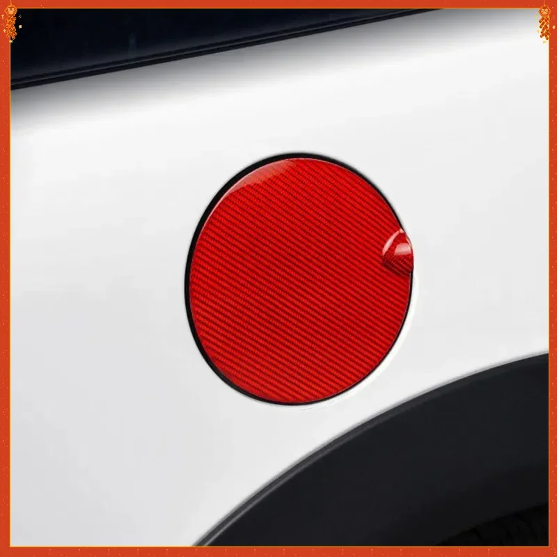 

For Mini LCI R55 R56 Real Dry Carbon Fiber Exterior Red Fuel Gas Cap Cover Trim Decoration Modification Accessories Body Kit