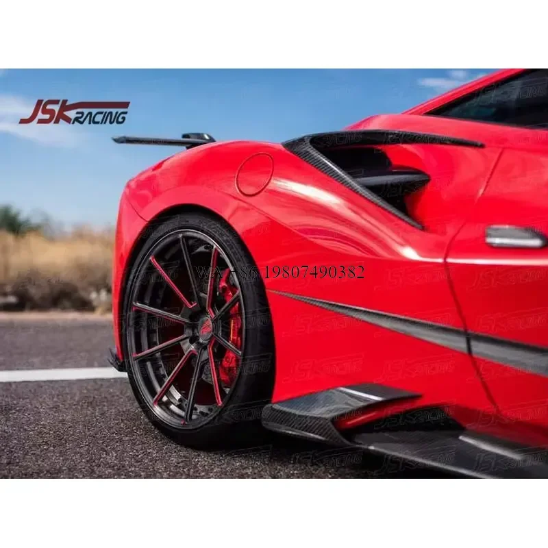 Wmwmnu Carbon Fiber Rear Side Vent for 488 GTB Spider 2015-2018 Mans Style Air Intake Outlet Trim Car Exterior