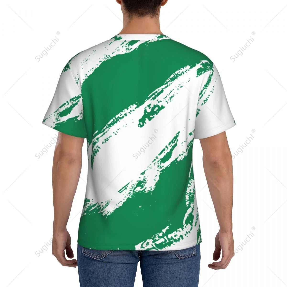 Custom Name Nunber Nigeria Flag Color Men Tight Sports T-shirt Women Tees jersey For Soccer Football Fans