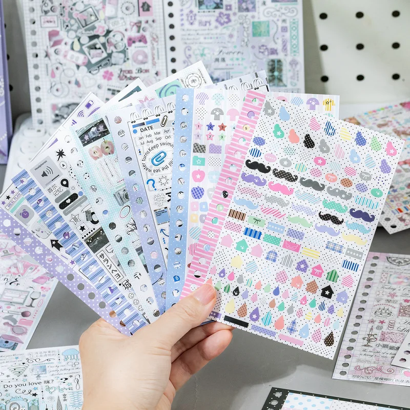 30Pcs Dream Island Sequel Copper Paper Stickers, Purple Heartbeat Wave Decor Stickers for Journal Album DIY Craft Projects