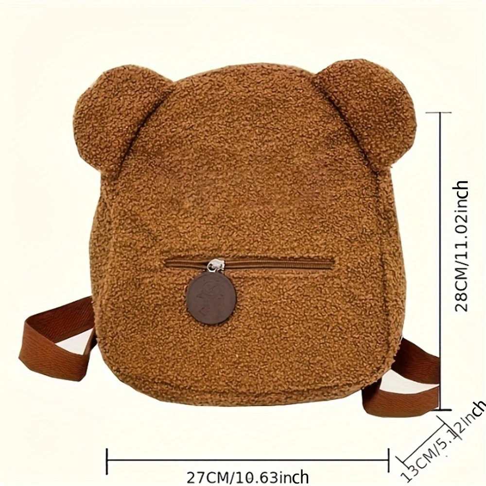 حقيبة ظهر نسائية من صوف امبسوول بتصميم جديد 2025، طراز كوري، لون خالص، حقيبة طالب، إبداعية ولطيفة #6