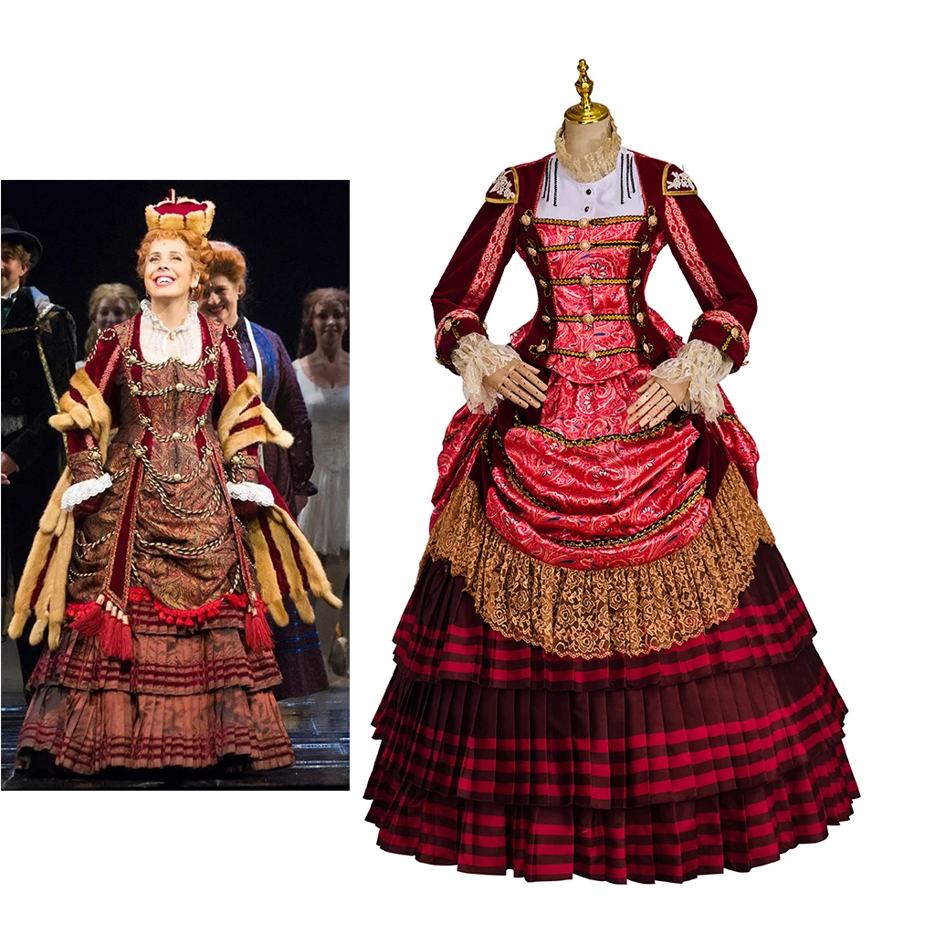 Musical The Phantom Of The Opera Carlotta Cosplay Costume Victorian Gorgeous Bustle Dress Theatre Broadway Queen Ball Gown