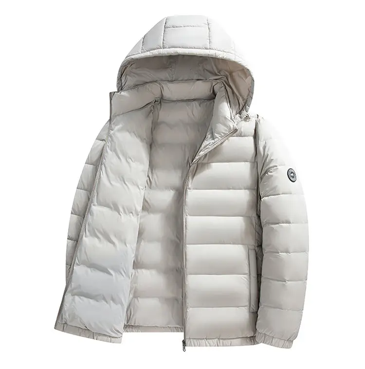 Winter new Thick men's Down Jacket casual lightweight Hooded Detachable Warm White duck down jacket men's Puffer Coat
